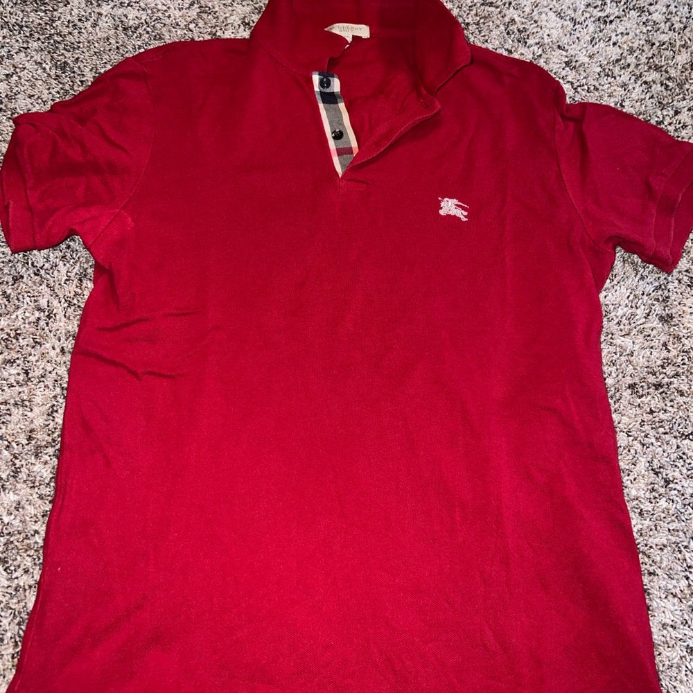 Burberry Red Polo Shirt with Iconic Logo